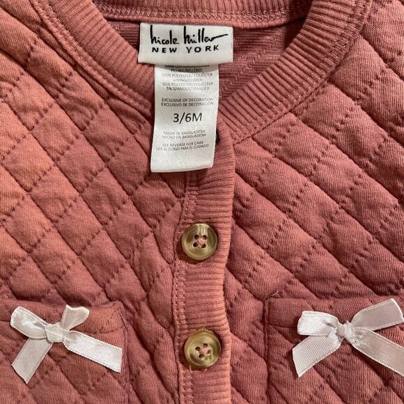 NICOLE Miller New York Size 3/6m Quilted Buttoned Jacket Shirt in Dusty Rose - Picture 4 of 5